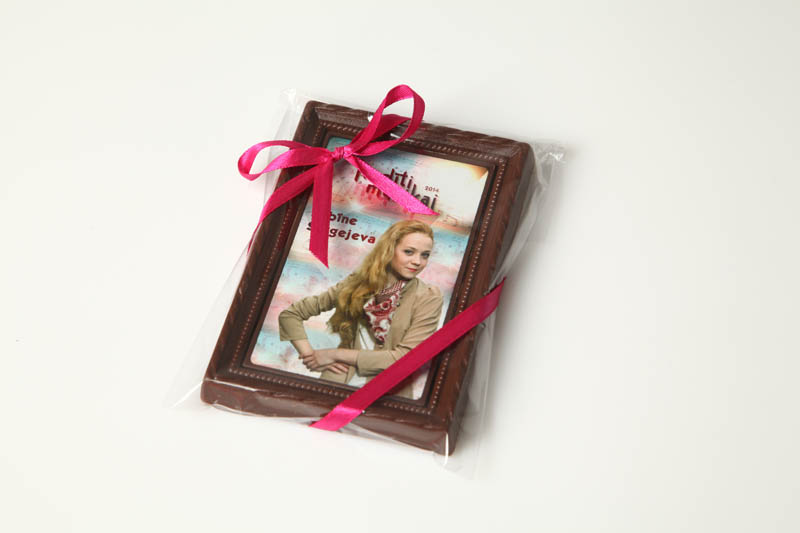 Printing On Chocolate - Framed Chocolate Picture in a Polybag with Ribbon, 90g