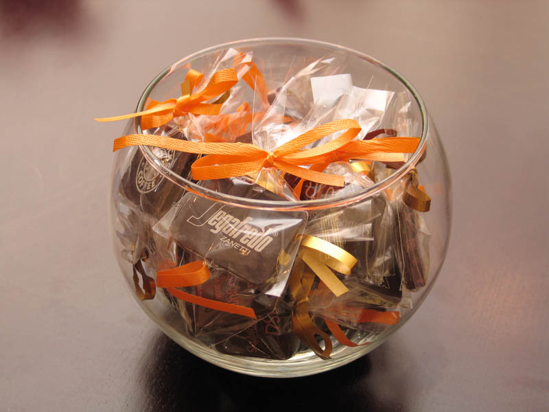 Promotional Chocolate Bar in a bag with a ribbon, 7g