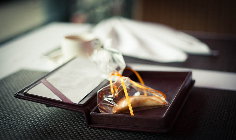 Fortune Cookie in a Polybag With Ribbon