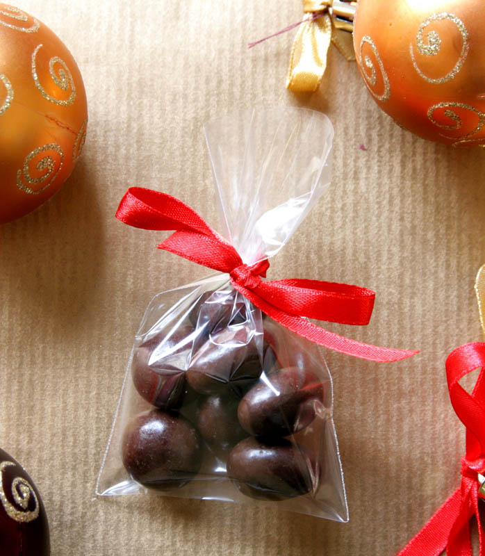 Tea Sweets - Nuts in chocolate in a bag with ribbon