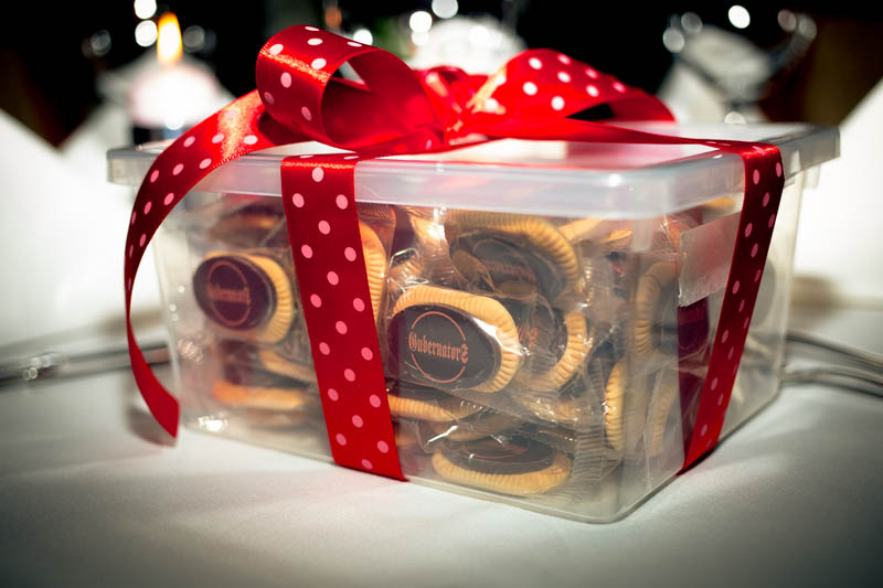 Sympathy Gifts - 400g Plastic box filled with 50 pcs of 5 g biscuits topped with branded chocolate bar