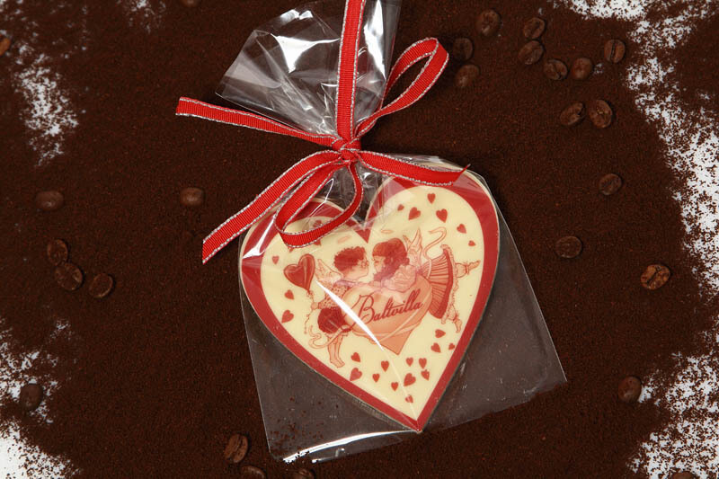 Cupid Chocolates - Chocolate Heart in a Bag with Ribbon, 30g