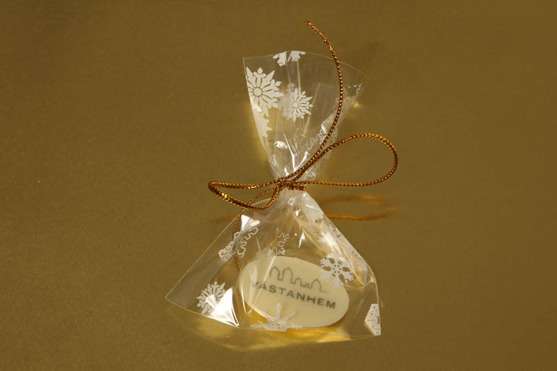 3 g - Promotional Chocolate Bar in Bag with ribbon, 3g