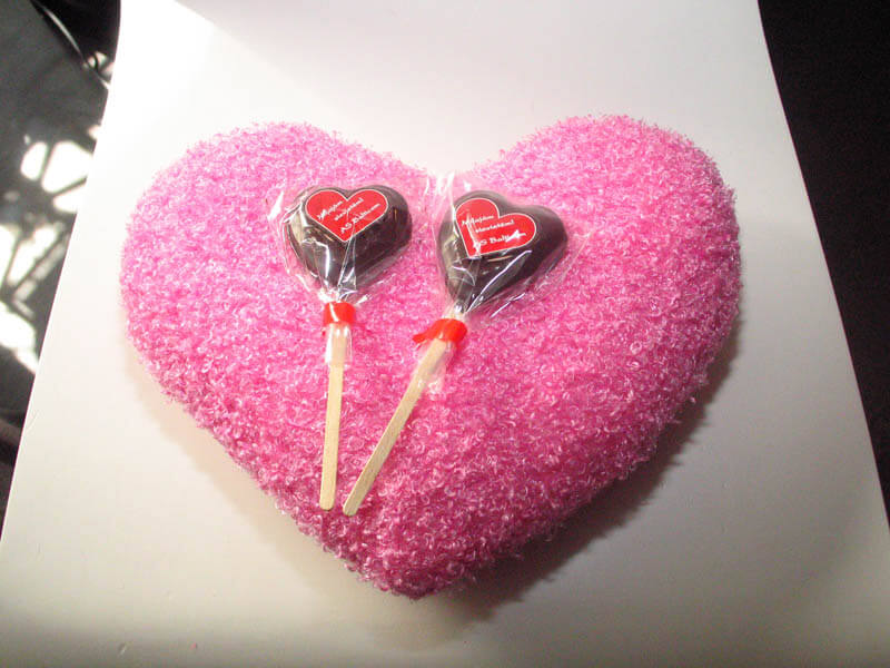 Chocolate - marzipan heart on a stick, 10g