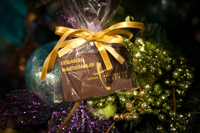 Christmas Tree Chocolate - Promotional Chocolate Bar in a Polybag with Ribbon, 20g