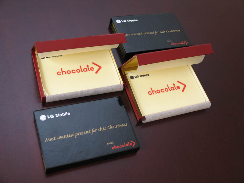 Telecommunication Marketing - Promotional Chocolate Bar in a box with magnet, 80g