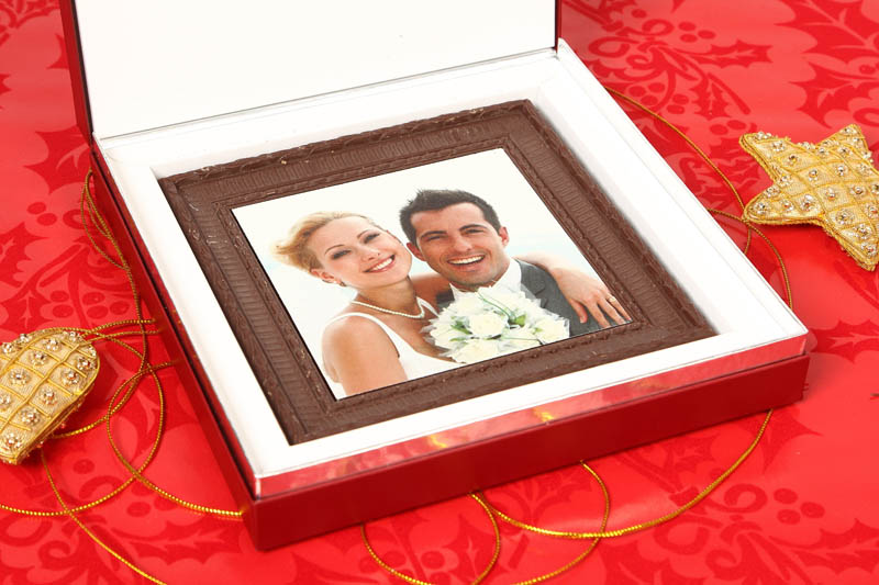 Photo Printing On Chocolate - Framed Chocolate Picture in a box with magnet, 250g