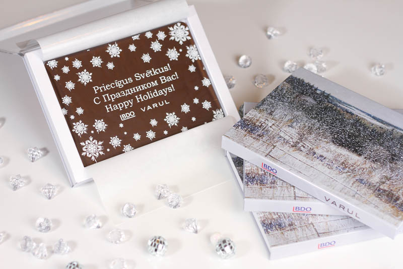 Unique Christmas Gifts - Promotional Chocolate Bar in a box with magnet, 275g