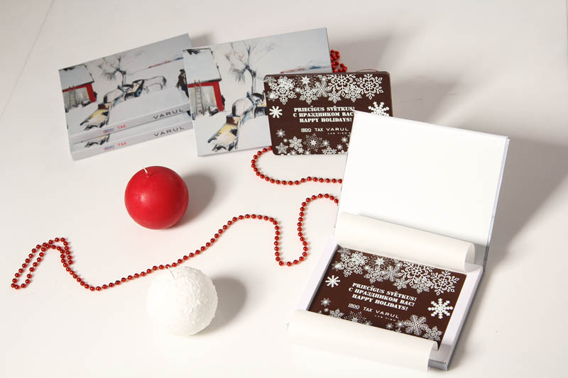 Unique Christmas Gifts - Promotional Chocolate Bar in a box with magnet, 275g