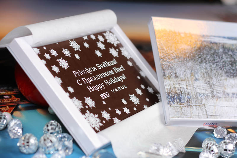 Personalised Chocolate Bars - Promotional Chocolate Bar in a box with magnet, 275g