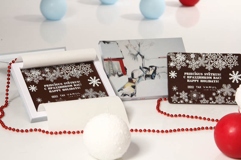 Unique Christmas Gifts - Promotional Chocolate Bar in a box with magnet, 275g