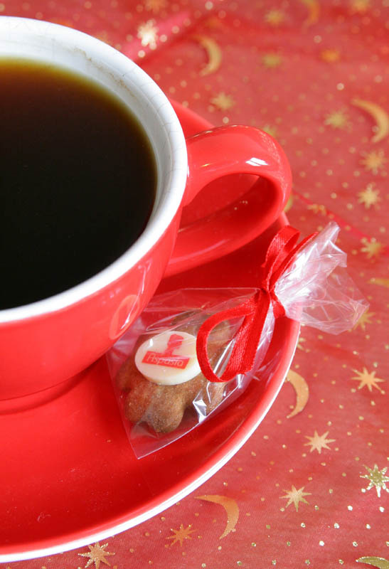 Tea Sweets - 5g Gingerbread biscuit / Pepper Cookie with Chocolate in a Polybag with Ribbon